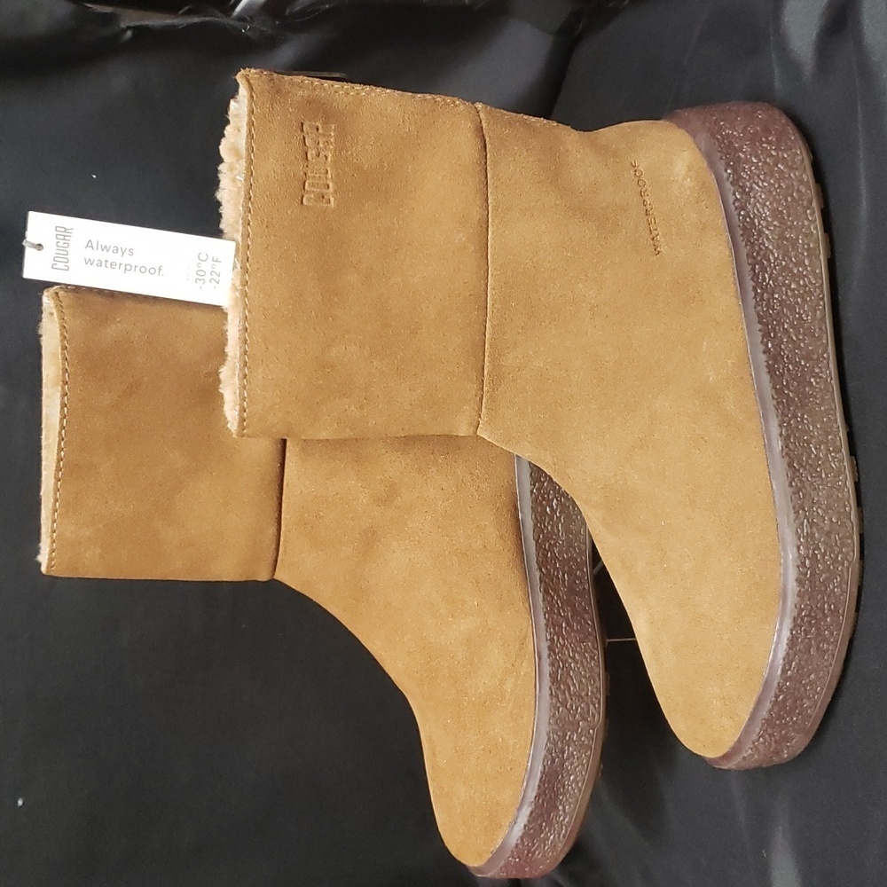 Cougar "Button" Suede and Lambswool Waterproof Zippered Mid Boot